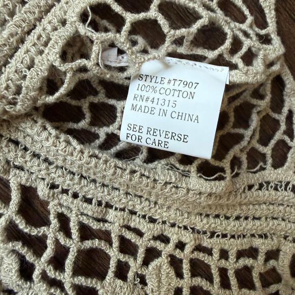 Boho Lace 100% Cotton Crochet Top NWT Spring Summer Style Large Hippie - Picture 8 of 9
